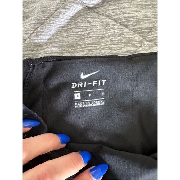Nike Just Do It logo Dri‎ Fit ankle length leggings Womens S Black Activewear - Picture 4 of 6